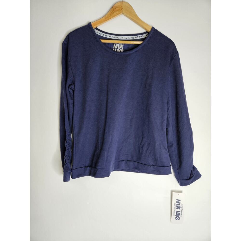 The Original Muk Luks So Soft Scoop Neck Blue Women’s Pullover Size S